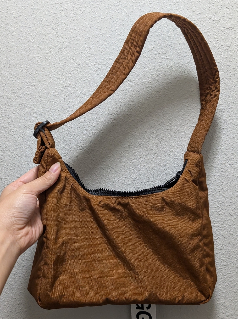 NWT BAGGU Nylon Mini Shoulder Bag / Brown - Picture 2 of 3